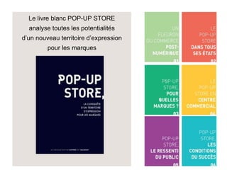 Le livre blanc POP-UP STORE
analyse toutes les potentialités
d’un nouveau territoire d’expression
pour les marques
 
