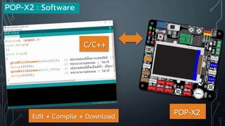 POP-X2 : Software
POP-X2Edit + Compile + Download
C/C++
 