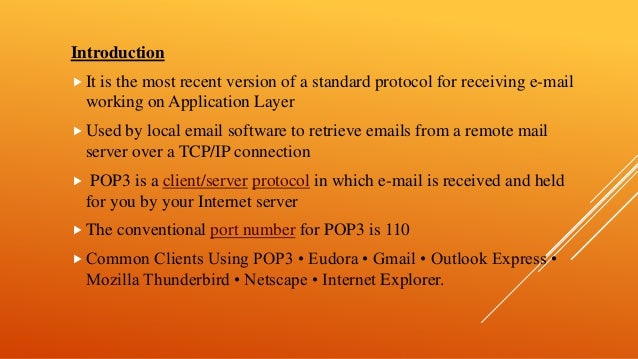 Pop 3(post office protocol 3)Pop 3(post office protocol 3)
