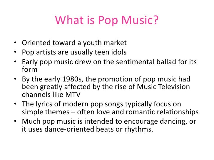 Pop and ballad music