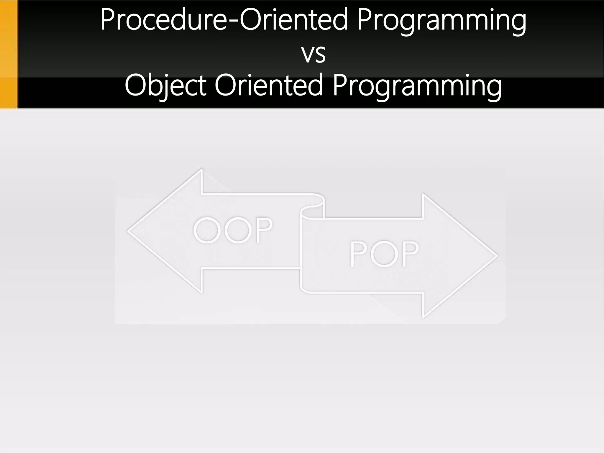 POP vs OOP Introduction | PPT