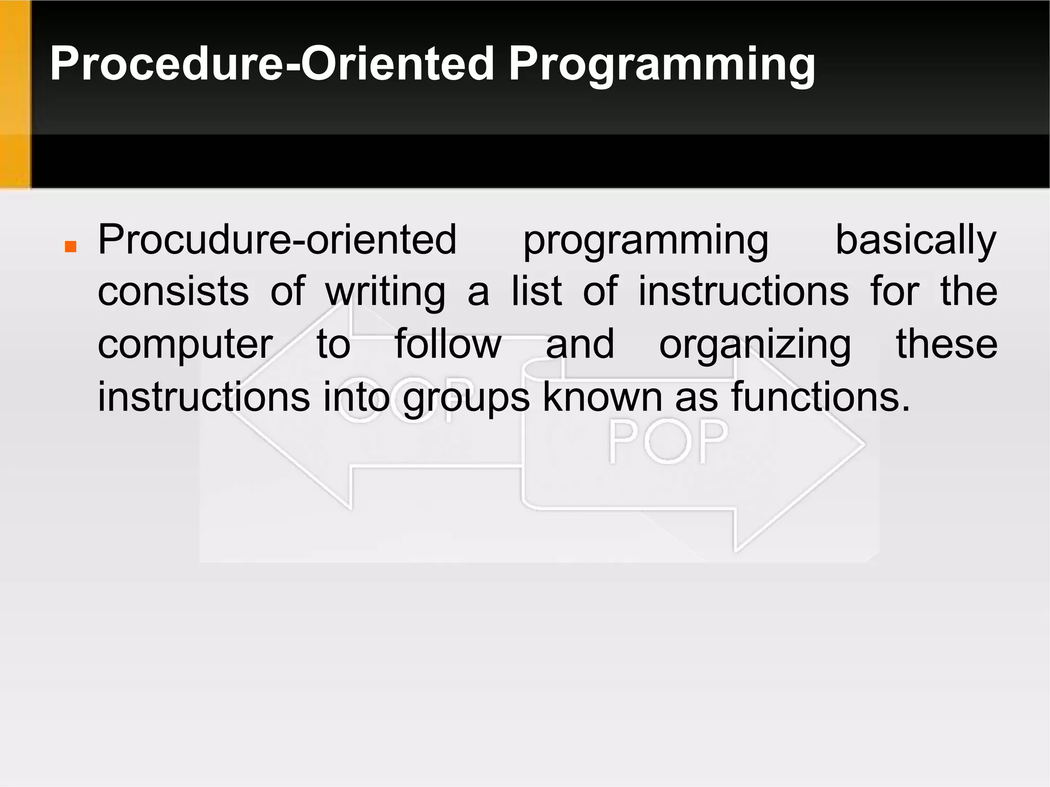 POP vs OOP Introduction | PPTX