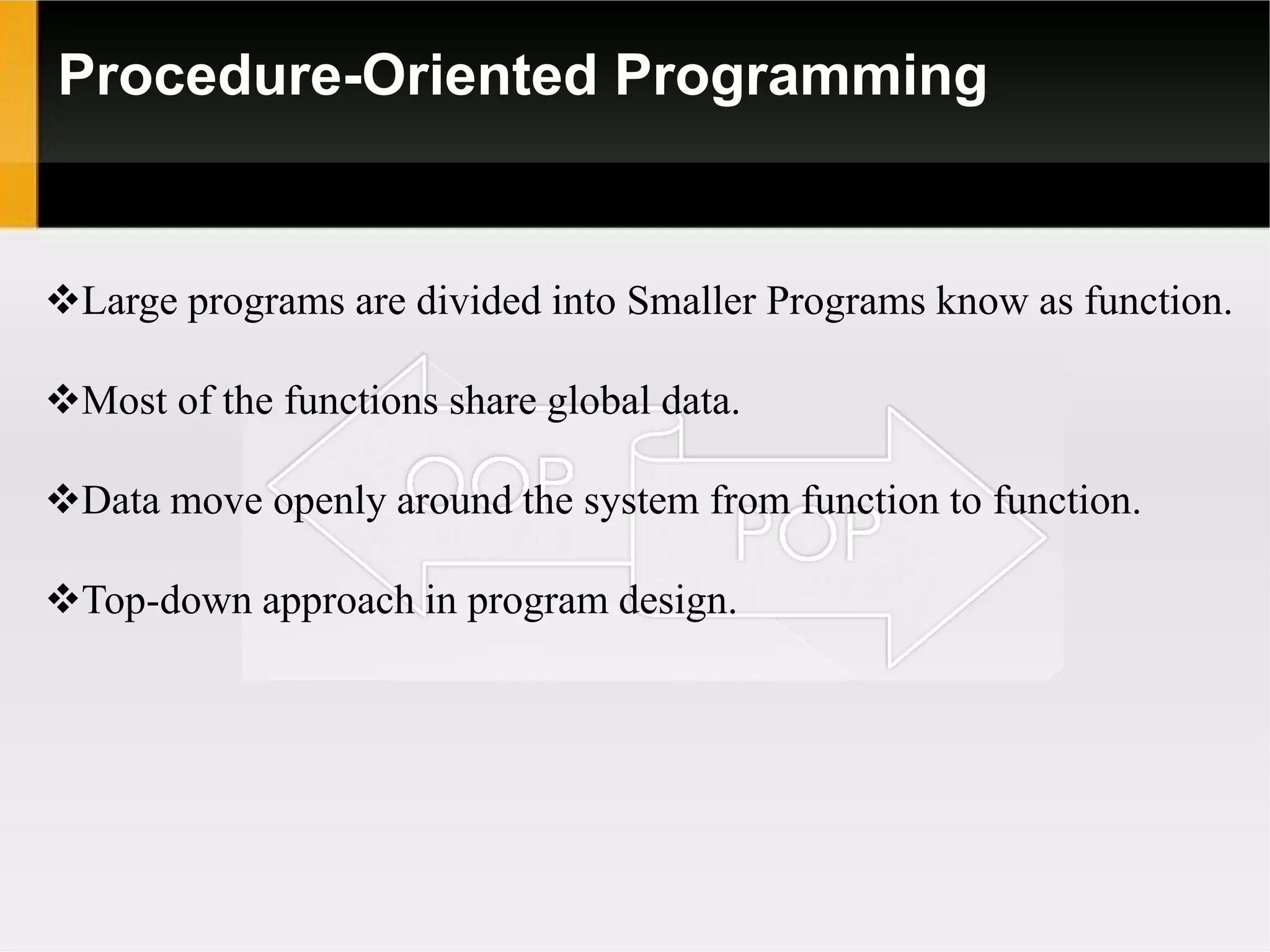 POP vs OOP Introduction | PPTX
