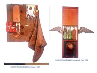 ROBERT RAUSCHENBERG:“Dylaby”, 1962
ROBERT RAUSENBERG. Coca-Cola Plan. 1958
 