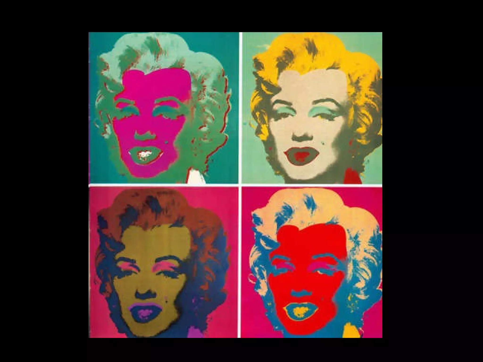 Andy Warhol :  Green Marilyn  C.1964                                                              Andy Warhol,  Marilyn Monroe,  1967   