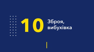 Зброя,
вибухівка
10
 