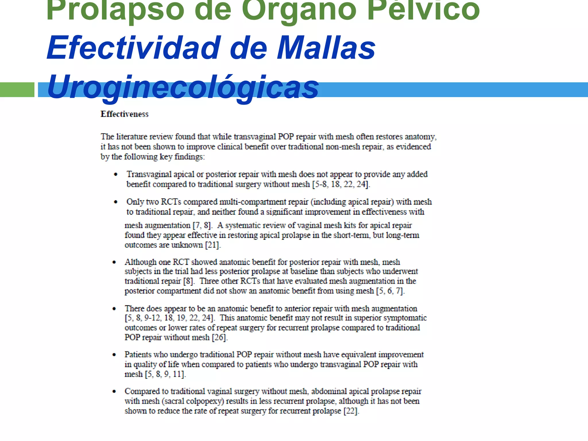 Cirugia Reconstructiva del Prolapso de Organo Pelvico | PPTX