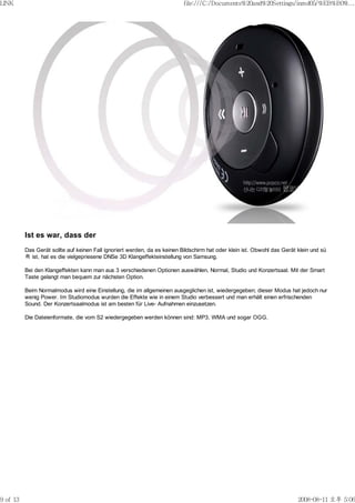 Samsung YP-S2 Vorschau