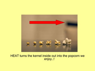 HEAT turns the kernel inside out into the popcorn we enjoy..! 