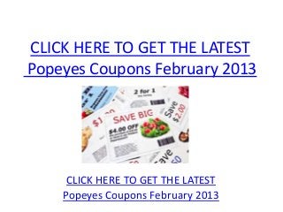 Popeyes Coupons February 2013 - Printable Popeyes Coupons February 20…