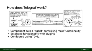© 2021  InﬂuxData Inc. All Rights Reserved.
© 2021  InﬂuxData Inc. All Rights Reserved.
How does Telegraf work?
• Componen...