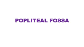 POPLITEAL FOSSA
 