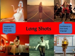 Establish the 
artist and 
their style 
Confidence in 
their body 
language 
 