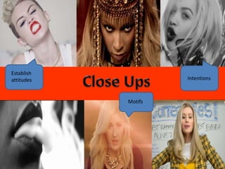 Establish 
attitudes 
Motifs 
Intentions 
 