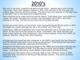 Pop music history | PPT