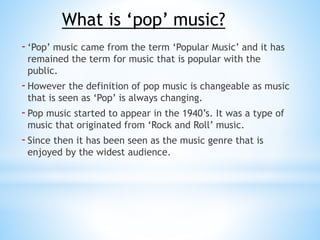 Pop music history | PPT