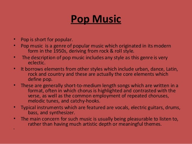 research paper about pop music
