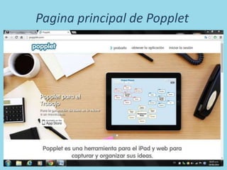 Pagina principal de Popplet
 