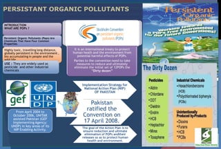 PERSISTANT ORGANIC POLLUTANTS
 
