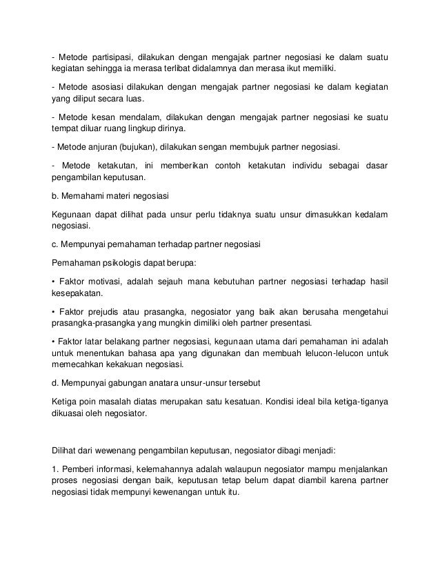 Resume Teknik Presentasi dan Negosiasi