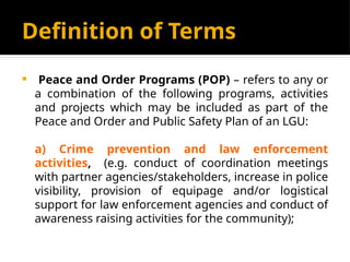 POPS Plan Formulation for Local Government Unit | PPTX