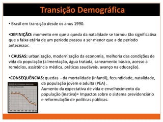 Após o final da Segunda Guerra Mundial em diante o Brasil assiste a uma
desaceleração do seu crescimento populacional com ...