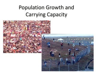 Population Growth and
Carrying Capacity
 