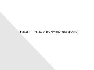 Factor 4: The rise of the API (not GIS specific) 