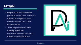 Popular AI Test Generators in the Market - By PrepAI | PDF