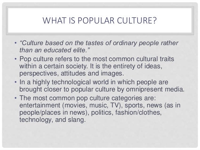 what is pop culture