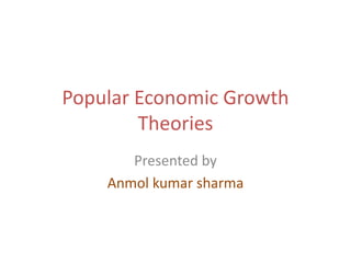 Popular Economic Growth
Theories
Presented by
Anmol kumar sharma
 
