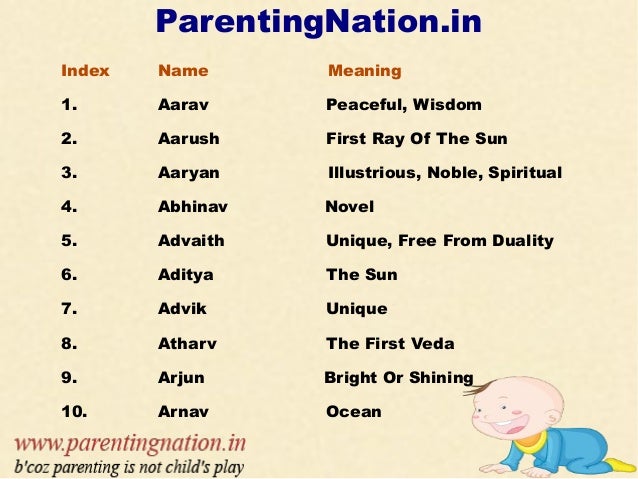 Popular Indian Baby Boy Names With Meanings