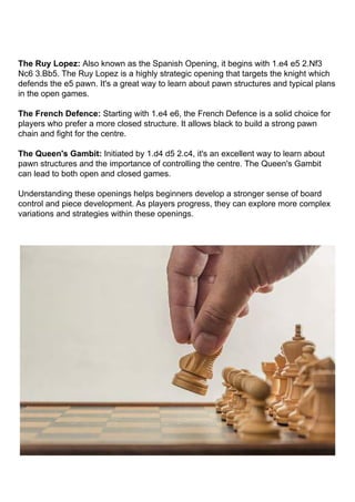 The Popular Chess Openings for Beginners | PDF