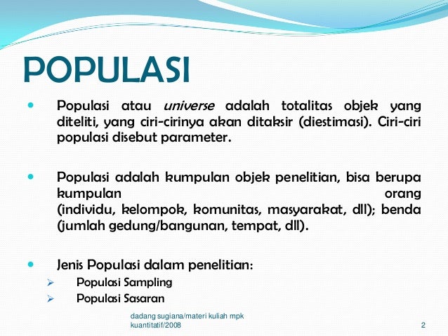 data kuantitatif sampling teknik dan Populasi teknik sampling penelitian