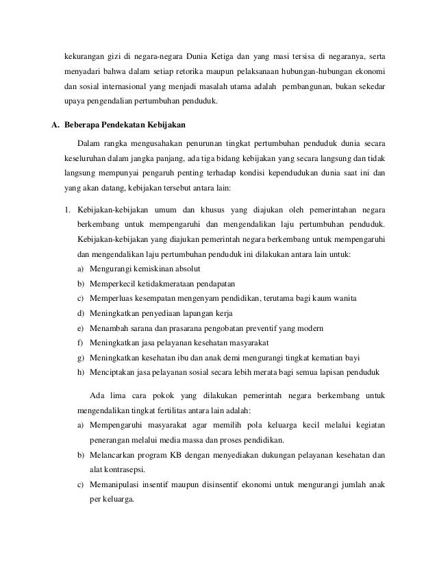 Populasi Dan Pembangunan Ekonomi