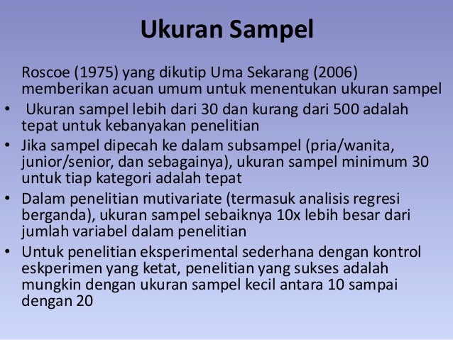 Populasi dan sampel dalam penelitian