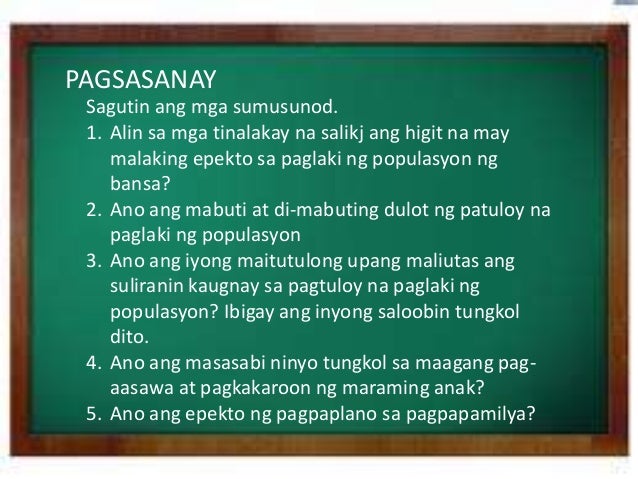 Mabuting Epekto Ng Paglaki Ng Populasyon