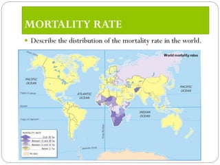 MORTALITY RATE
Describe the distribution of the mortality rate in the world.