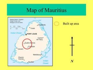 Map of Mauritius Built up area N 