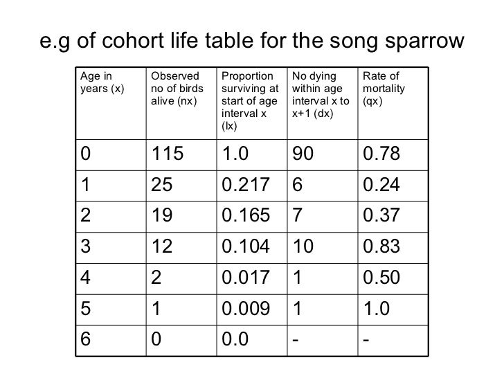 life table