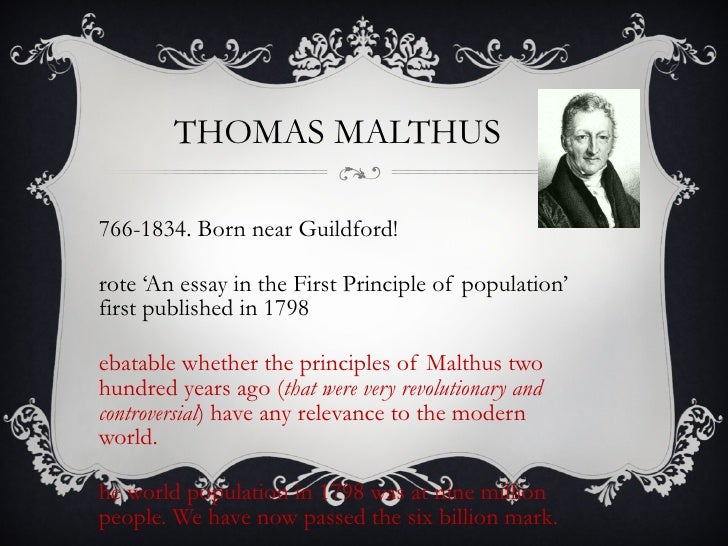 thomas malthus an essay on the principle of population analysis thomas malthus an essay on the principle of population analysis