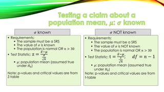 Population And Sample Mean