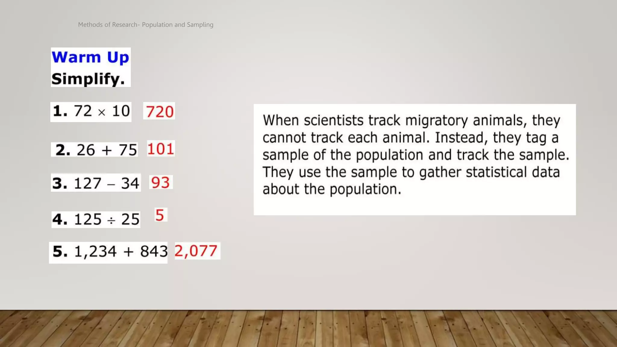 Methods of Research- Population and Sampling
 