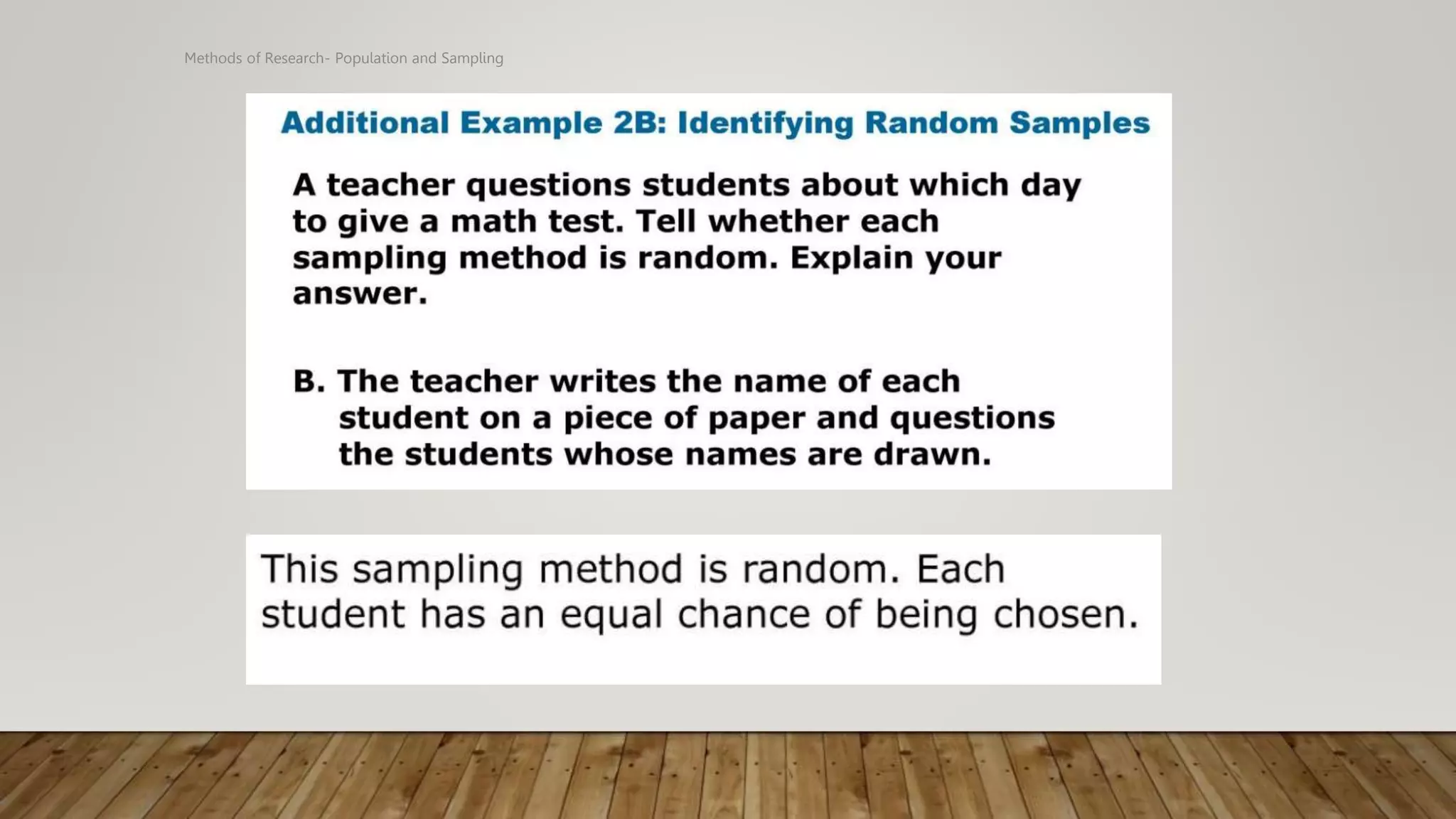 Methods of Research- Population and Sampling
 