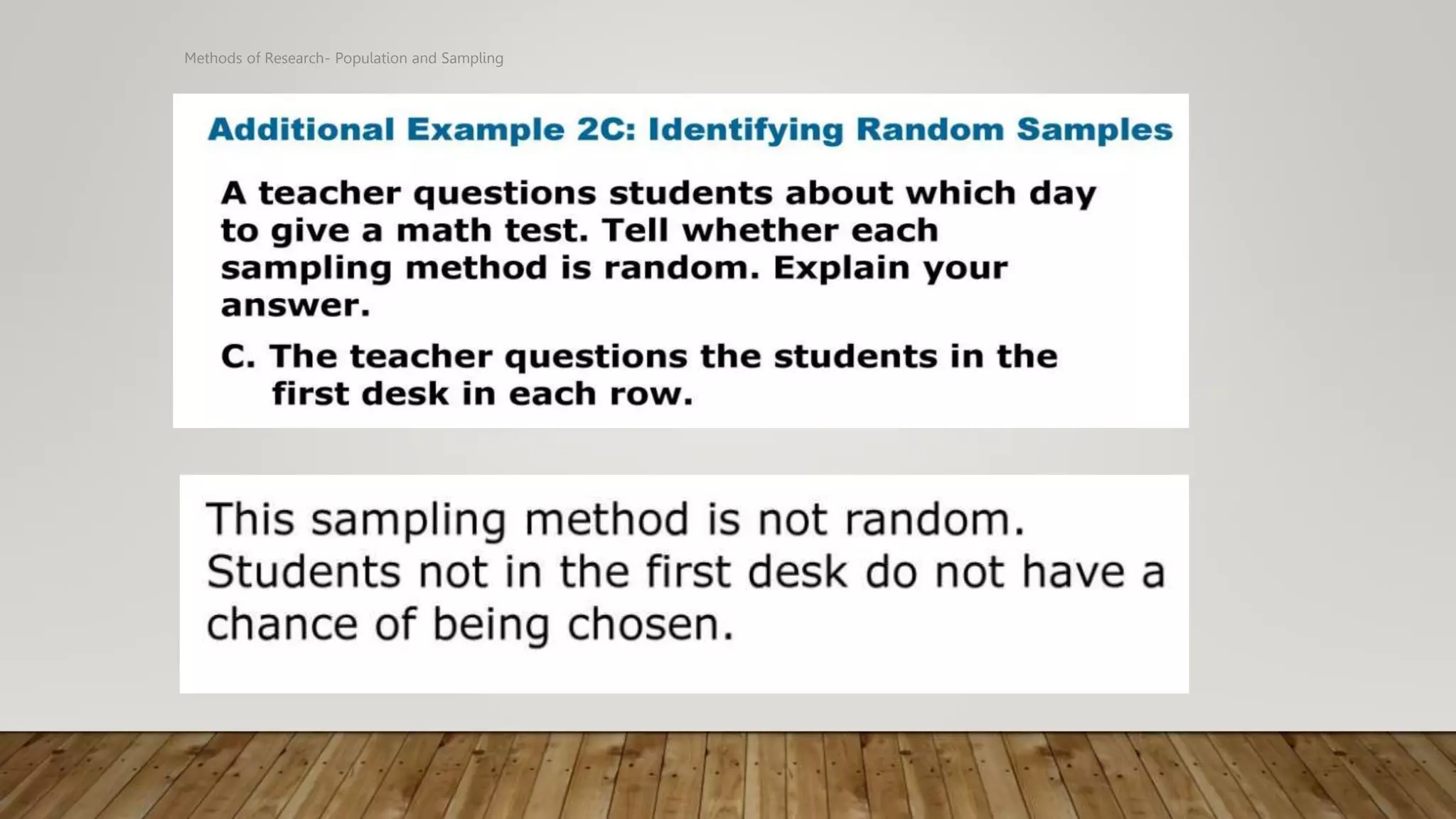 Methods of Research- Population and Sampling
 