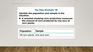 Methods of Research- Population and Sampling
 