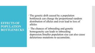 POPULATION BOTTLENECKS, MIGRATION, GENETIC FITNESS, SPACIAL VARIATION ...