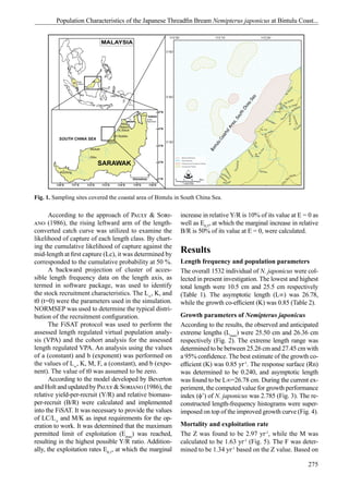 Population characteristics of the Japanese threadfin bream Nemipterus ...