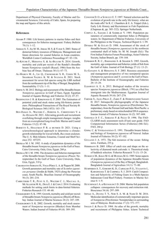 Population characteristics of the Japanese threadfin bream Nemipterus ...