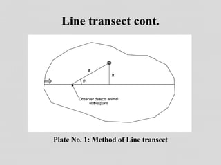 Line transect cont.
Plate No. 1: Method of Line transect
 
